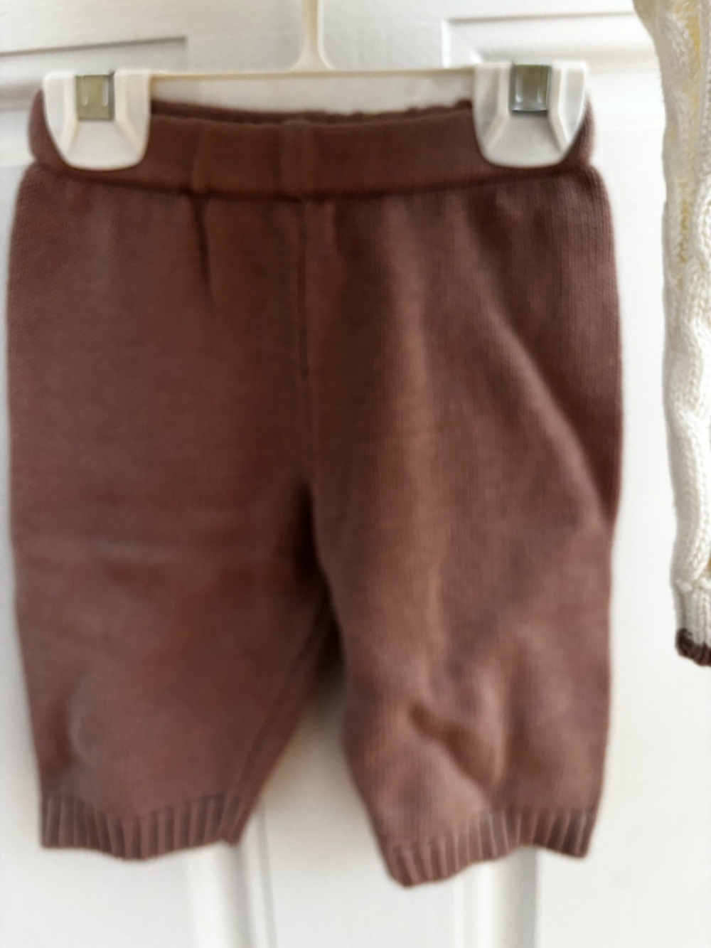 Vitamins Baby Cream Cable Knit Cardigan and Brown Knit Pants Set - Picture 6 of 7
